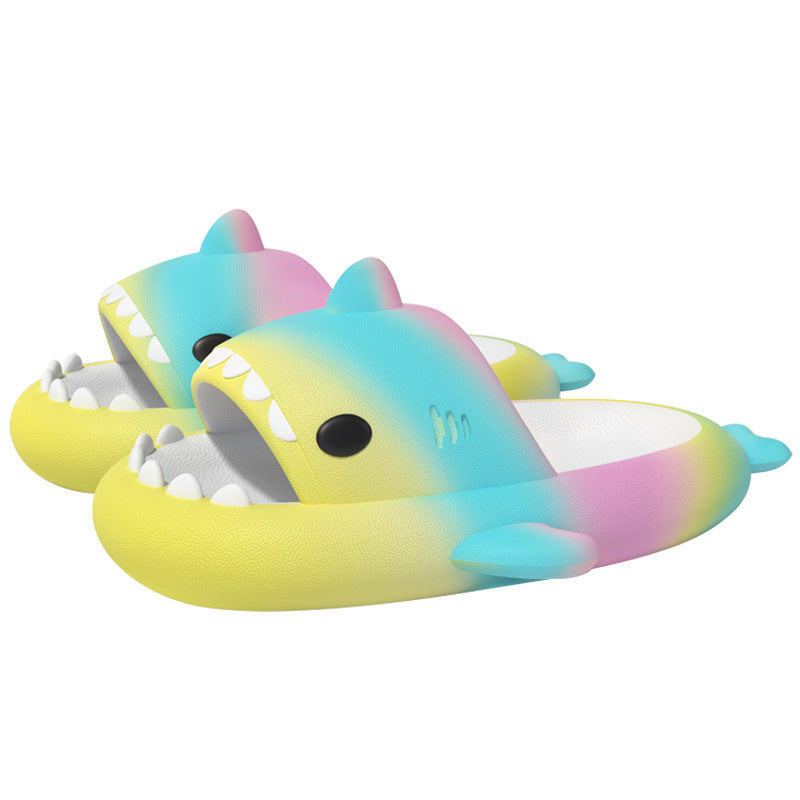 Gradient Rainbow Shark Slippers