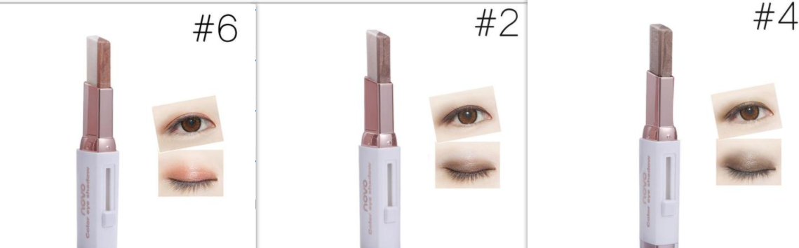 Two-color eye shadow stick