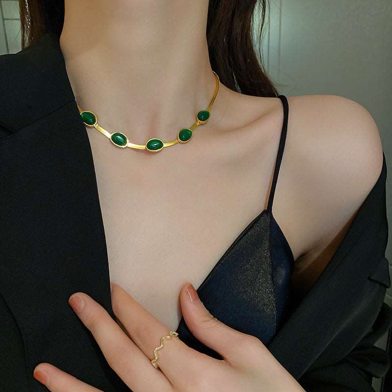 Fashion Jewelry Green Stone Crytal