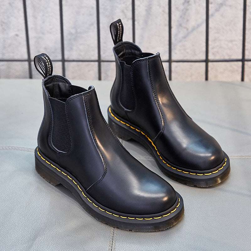 female couple leather short boots women