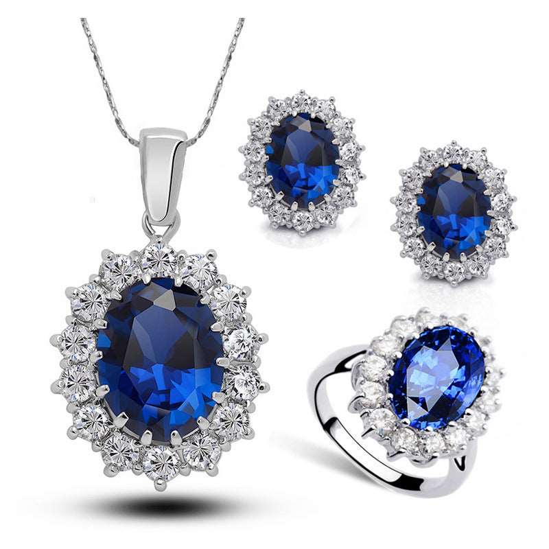 Bridal Necklace Earrings Ring Jewelry Set