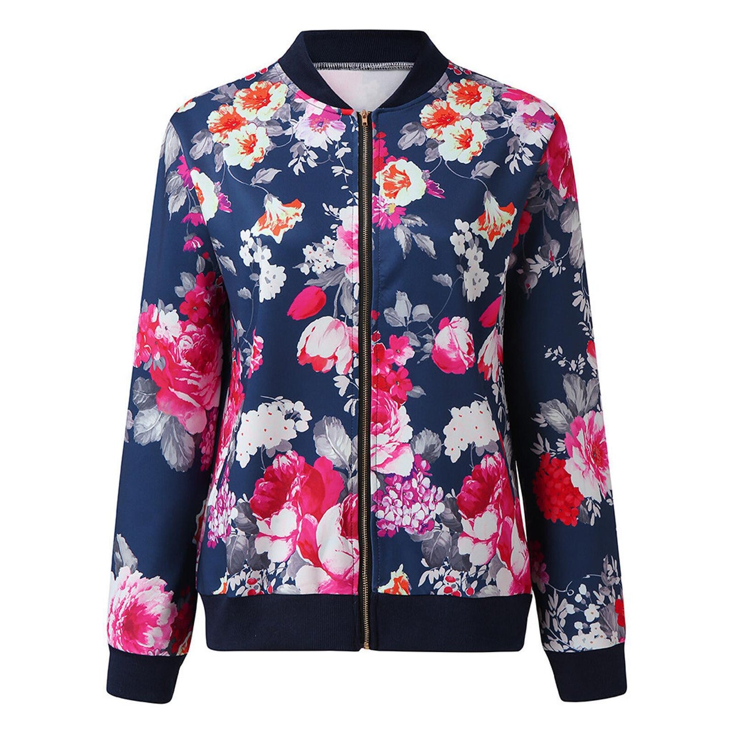 Zipper Long-Sleeved Jacket Women Jacket