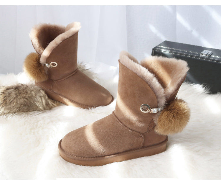 Sheepskin snow boots