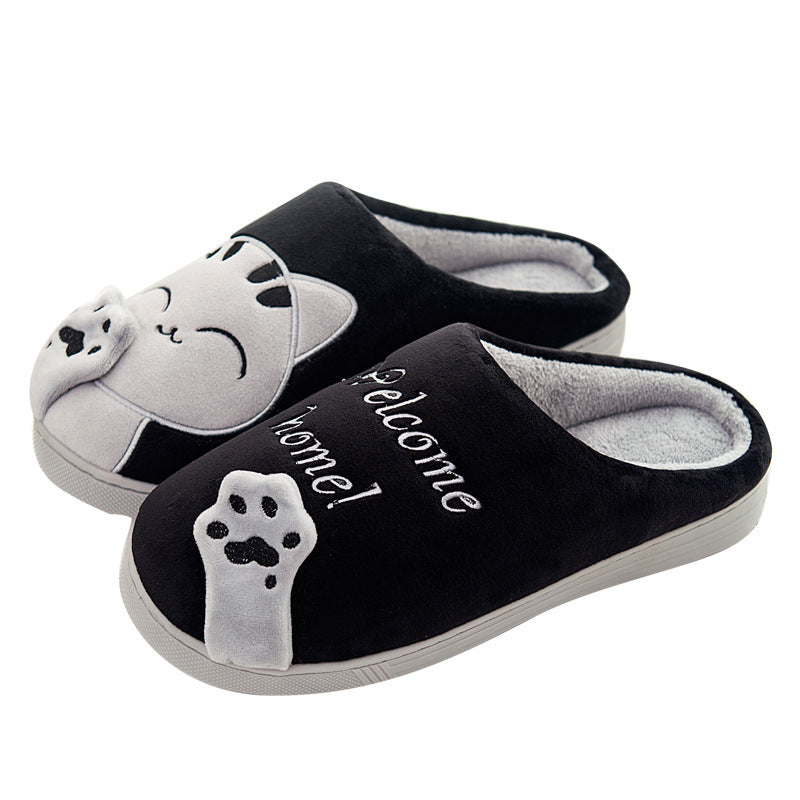 Cute Cat Slippers Women Men Winter