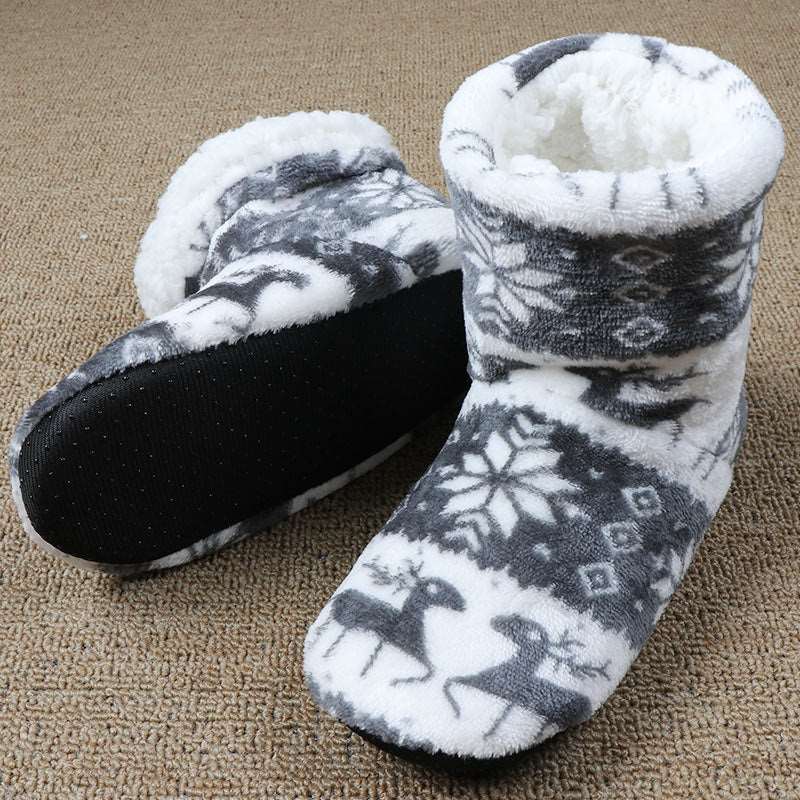 Christmas Shoes Indoor Socks Shoes Warm Plush House Slippers