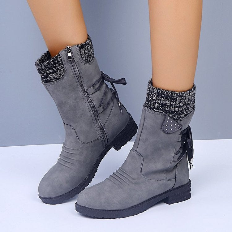 Lace Up Snow Boots Women Winter