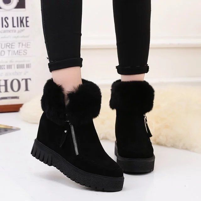 Snow Boots Women Short Hairy Boots