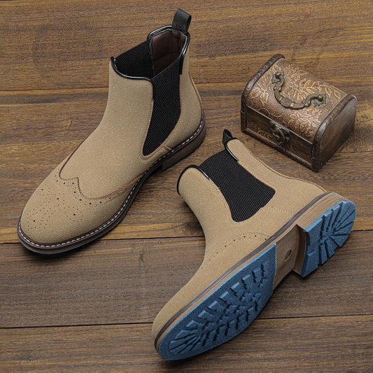 Men's Fashion Carved Ankle Boots