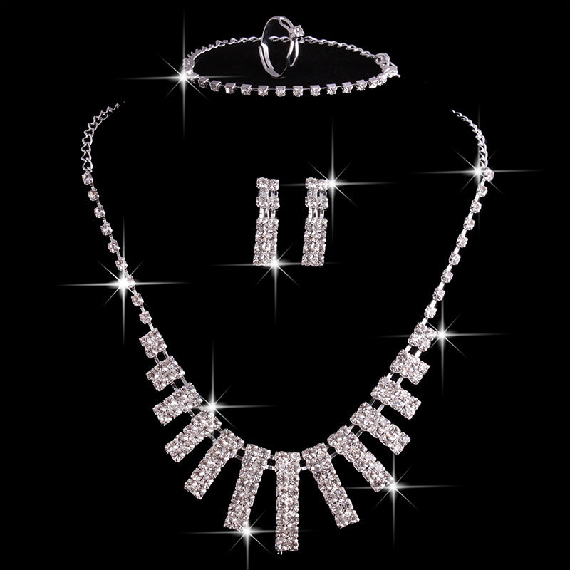 Wedding match crystal jewelry set.