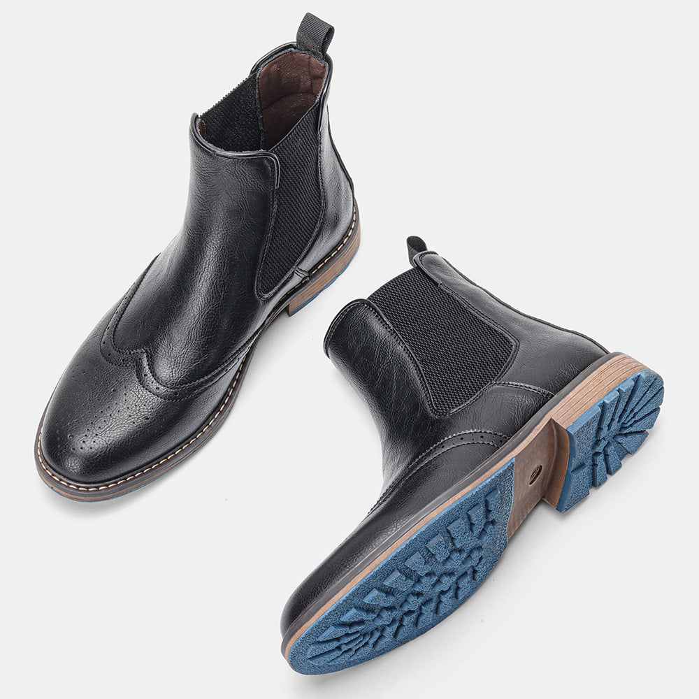 Men's Fashion Carved Ankle Boots