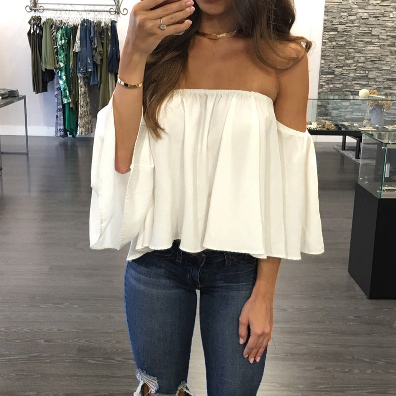 sexy top strapless loose T-shirt