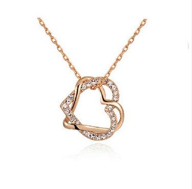 Diamond Heart Necklace Earring Set