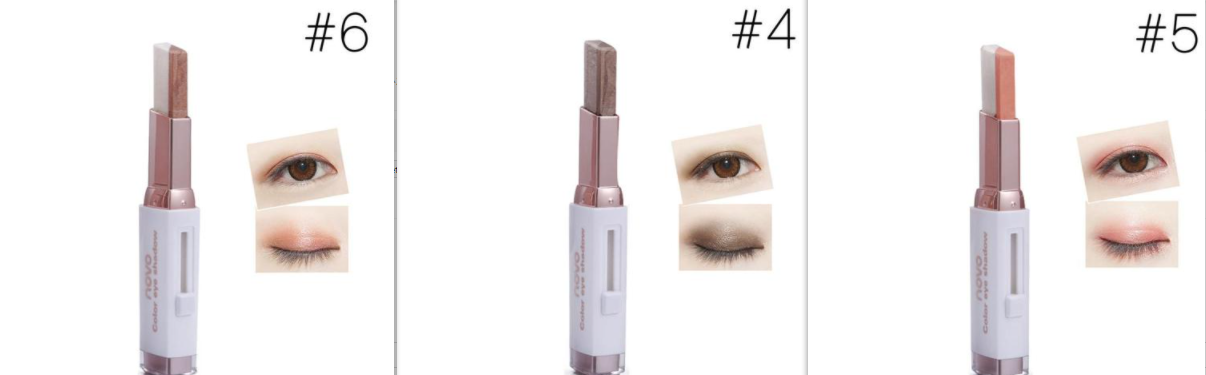 Two-color eye shadow stick