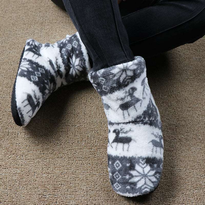 Christmas Shoes Indoor Socks Shoes Warm Plush House Slippers