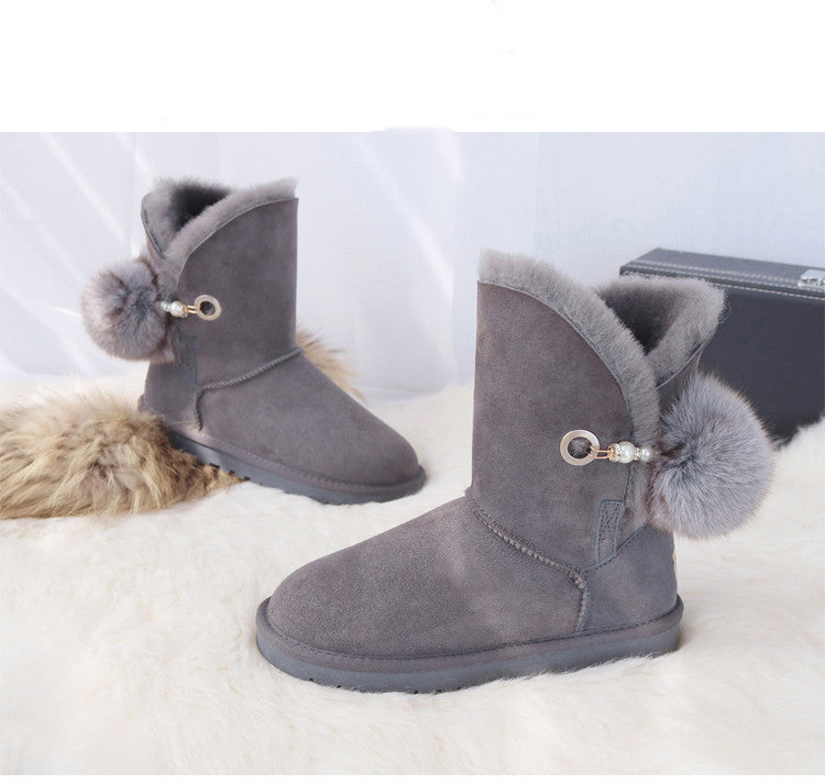 Sheepskin snow boots