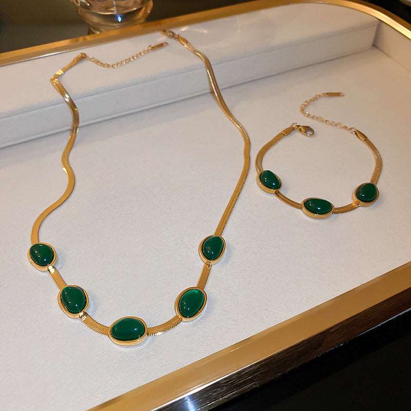 Fashion Jewelry Green Stone Crytal