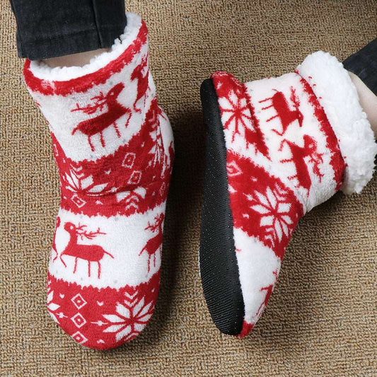 Christmas Shoes Indoor Socks Shoes Warm Plush House Slippers