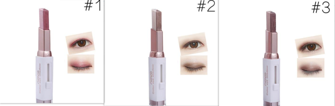 Two-color eye shadow stick