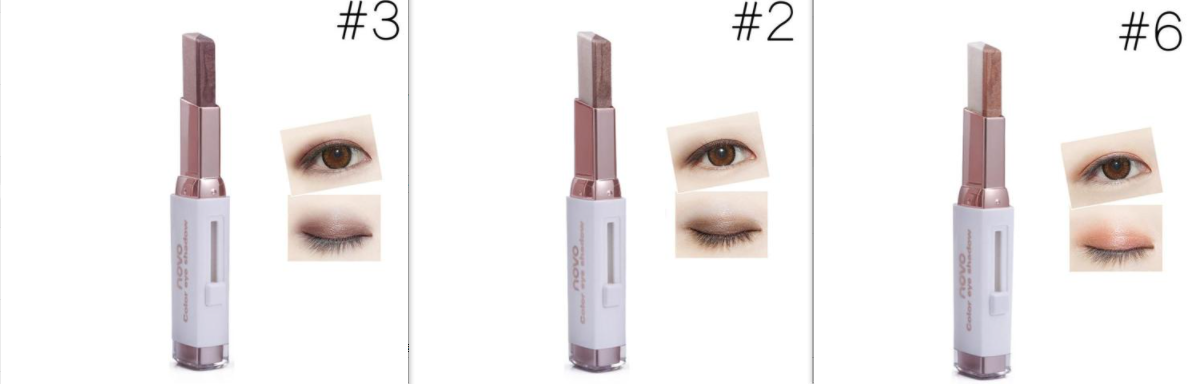 Two-color eye shadow stick