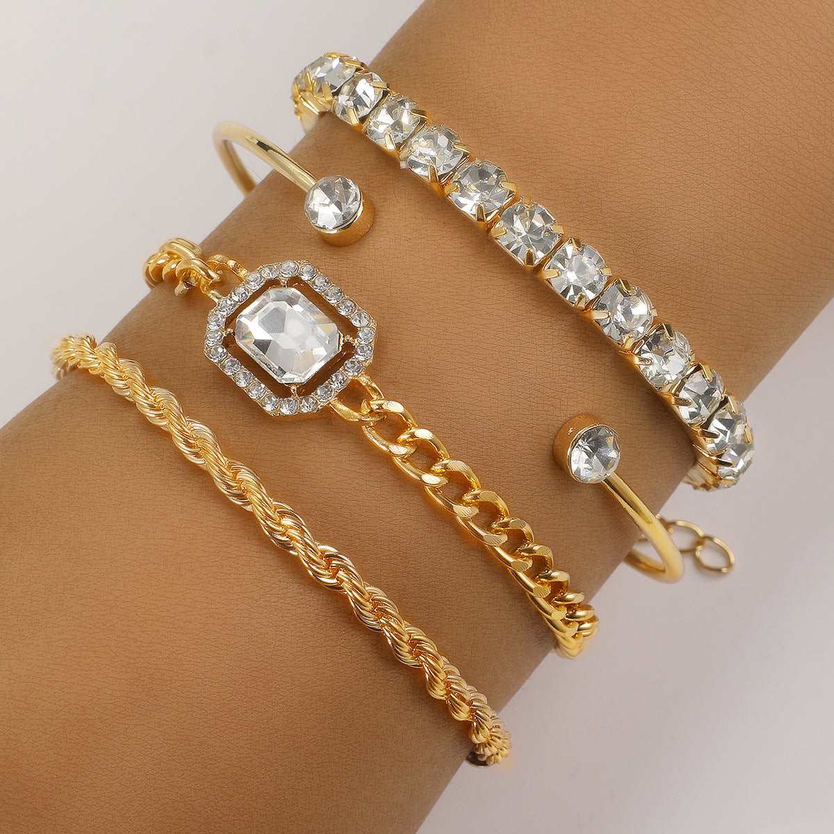 Fashion Jewelry 4 Pcs Crystal Bracelet