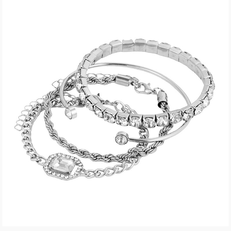 Fashion Jewelry 4 Pcs Crystal Bracelet