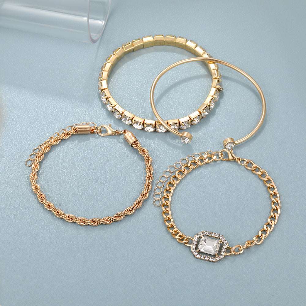 Fashion Jewelry 4 Pcs Crystal Bracelet