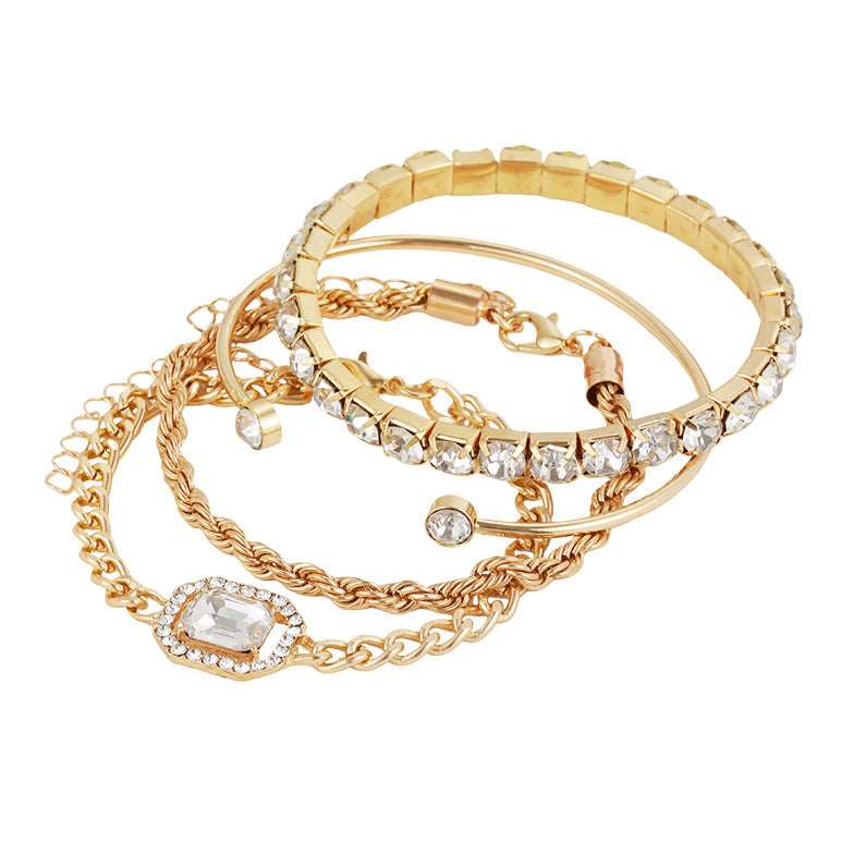 Fashion Jewelry 4 Pcs Crystal Bracelet