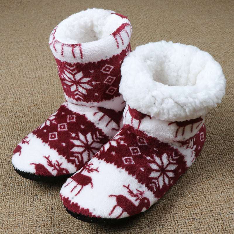 Christmas Shoes Indoor Socks Shoes Warm Plush House Slippers