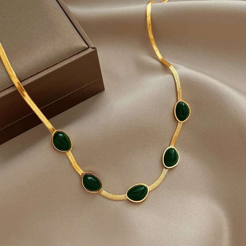 Fashion Jewelry Green Stone Crytal