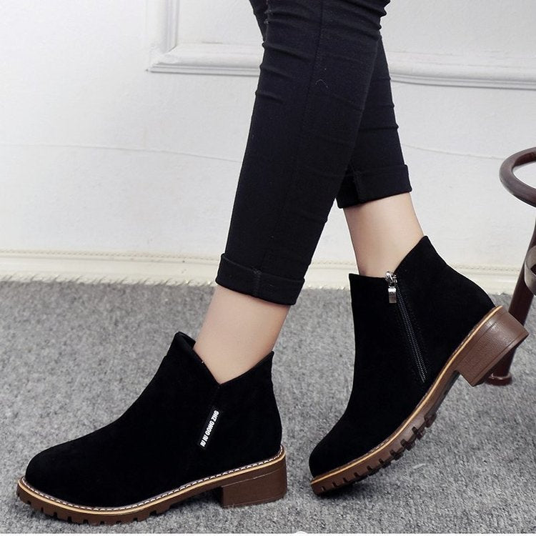 Winter Boots Cotton Square Heel