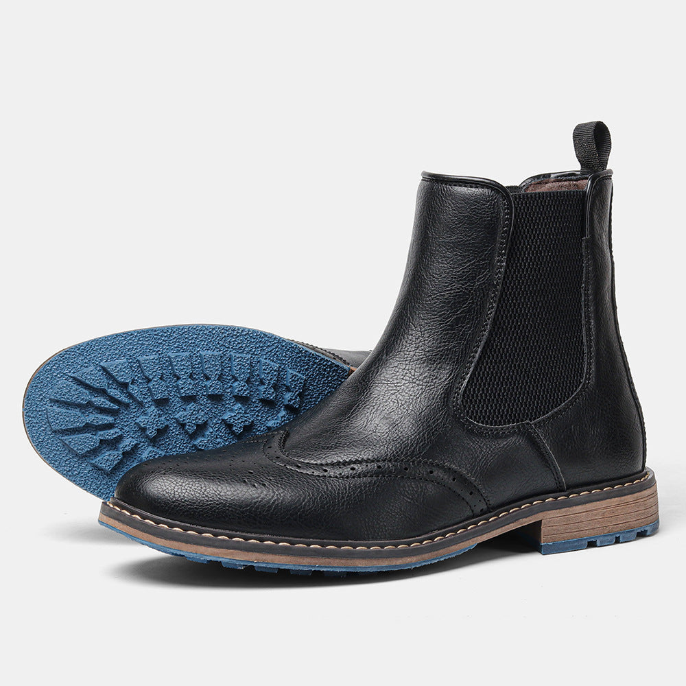 Men's Fashion Carved Ankle Boots