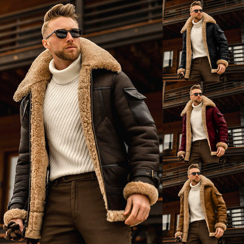 Warm Jackets Male Fur Collar