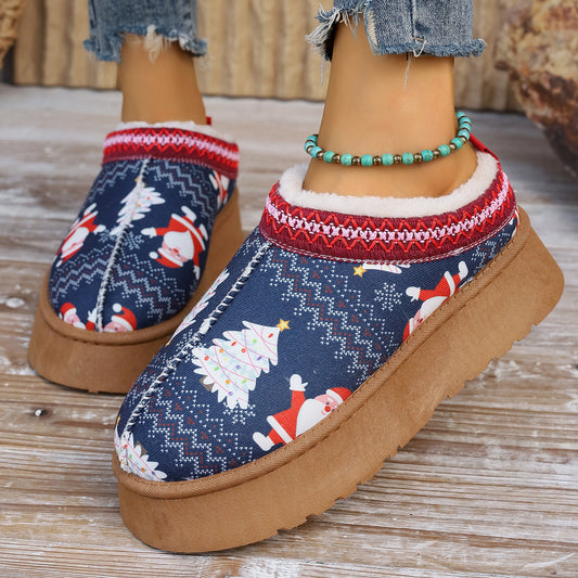 Women's Christmas Print Ankle Boots