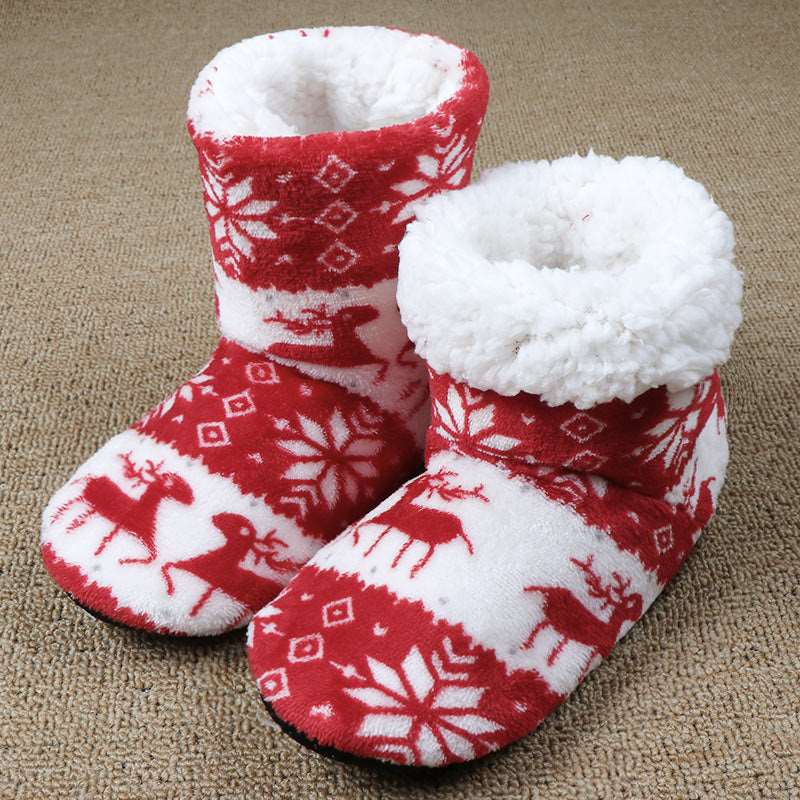 Christmas Shoes Indoor Socks Shoes Warm Plush House Slippers