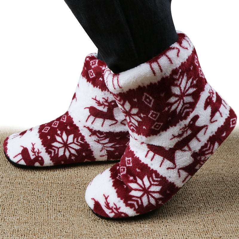 Christmas Shoes Indoor Socks Shoes Warm Plush House Slippers