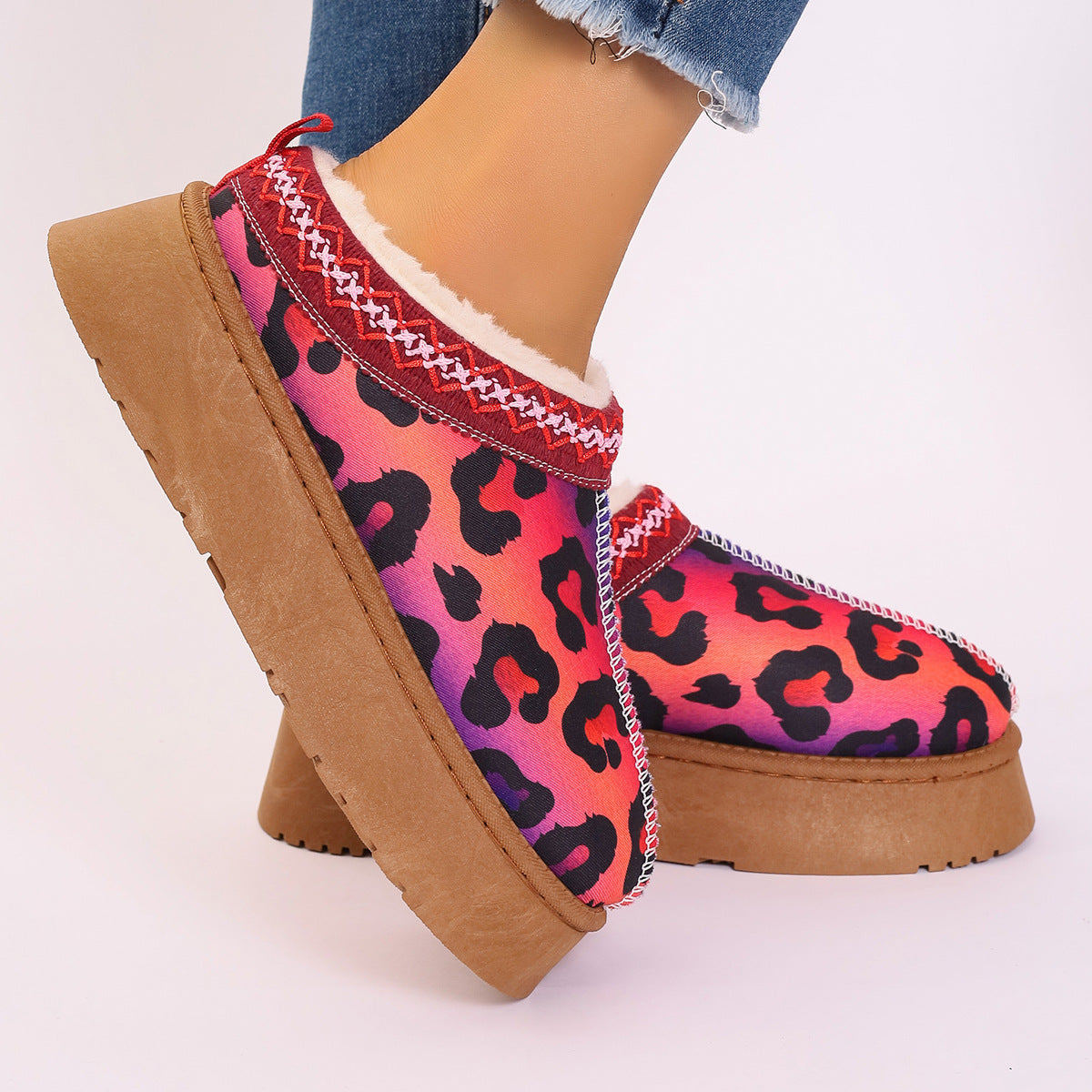 Women's Christmas Print Ankle Boots