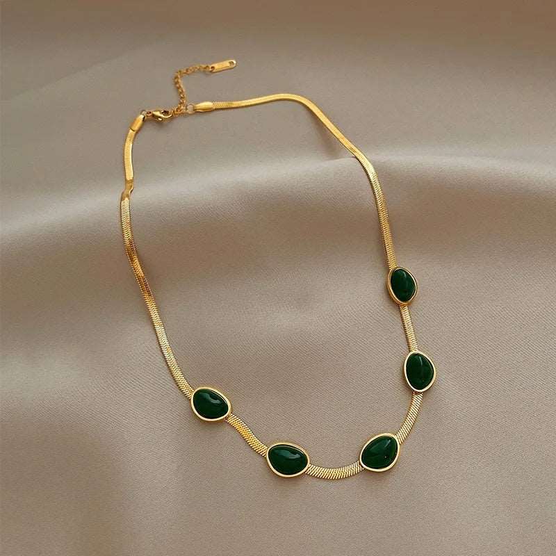 Fashion Jewelry Green Stone Crytal