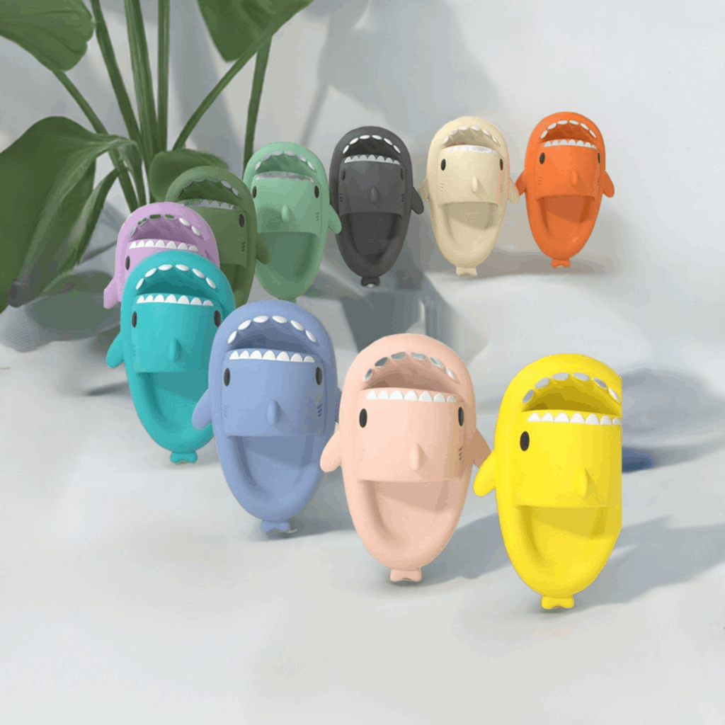 Adult's Slippers Indoor Outdoor Funny Shark Cartoon