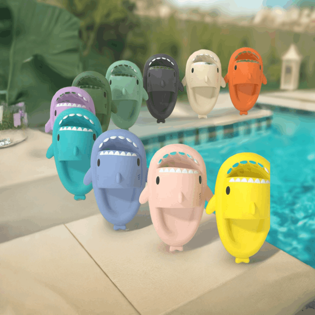 Adult's Slippers Indoor Outdoor Funny Shark Cartoon